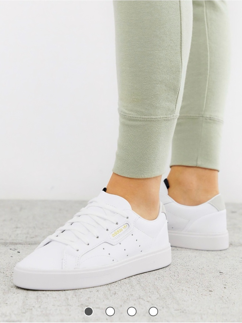 adidas White Low-Top Women's Sleek Sneakers Size 7